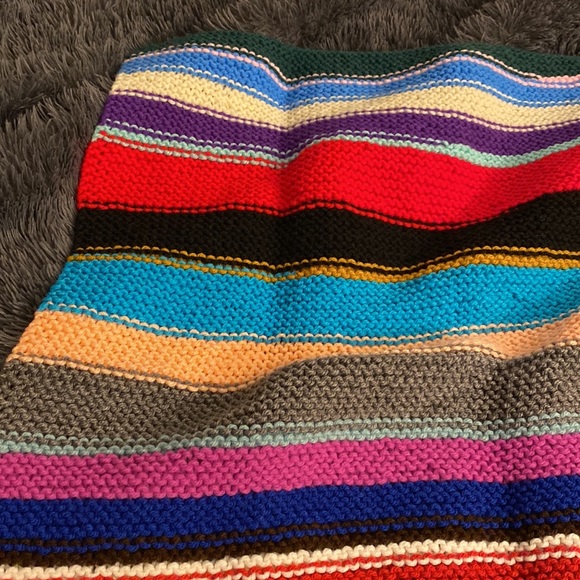 Striped Knit Afghan - Picture 2 of 7